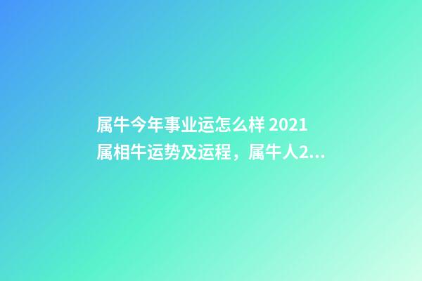 属牛今年事业运怎么样 2021属相牛运势及运程，属牛人2021年全年运势详解-第1张-观点-玄机派